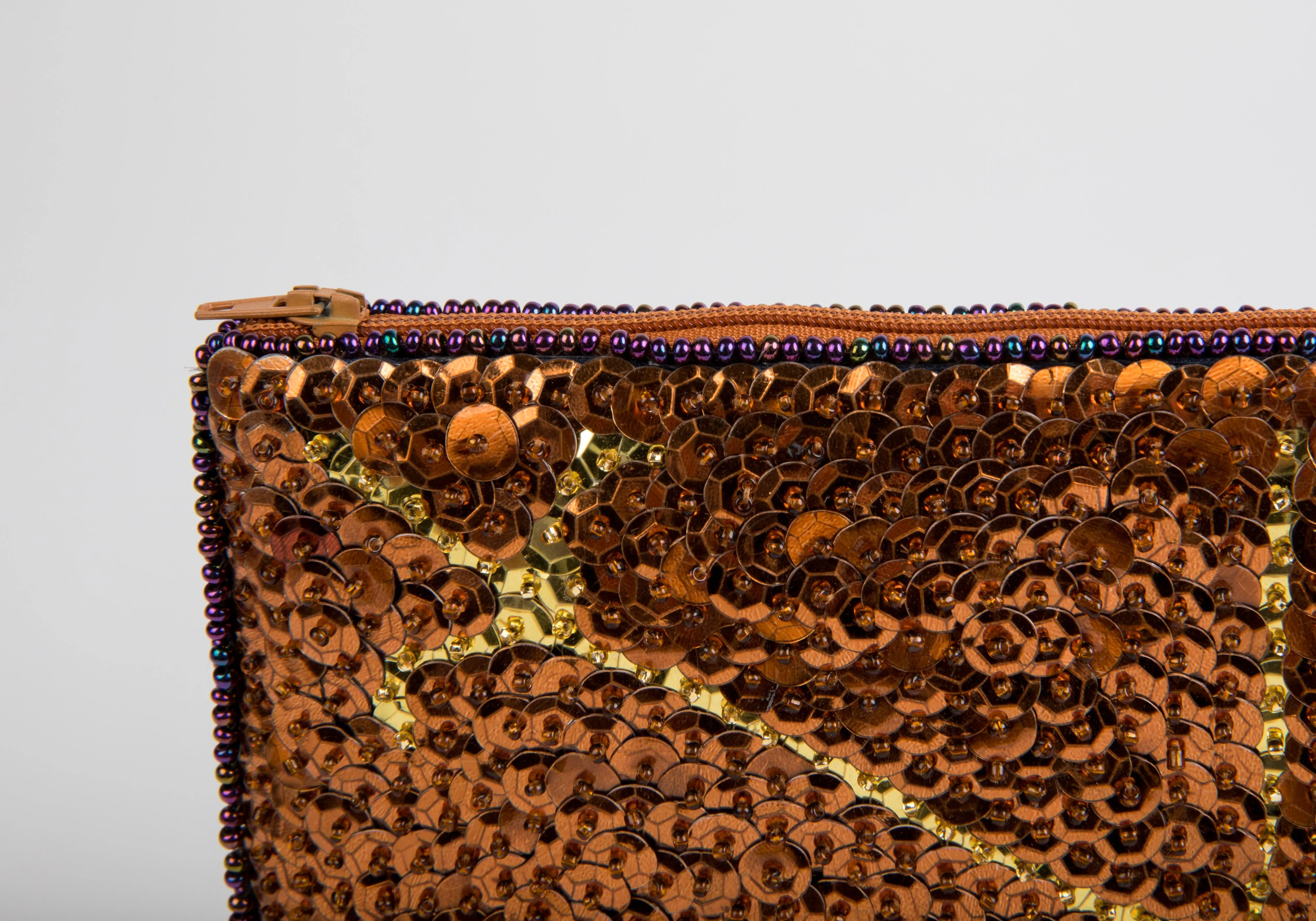 Ayizan Haitian Beaded Clutch - Copper, Gold