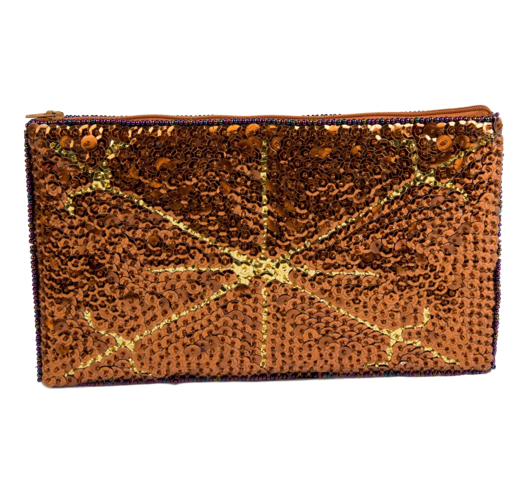 Ayizan Haitian Beaded Clutch - Copper, Gold