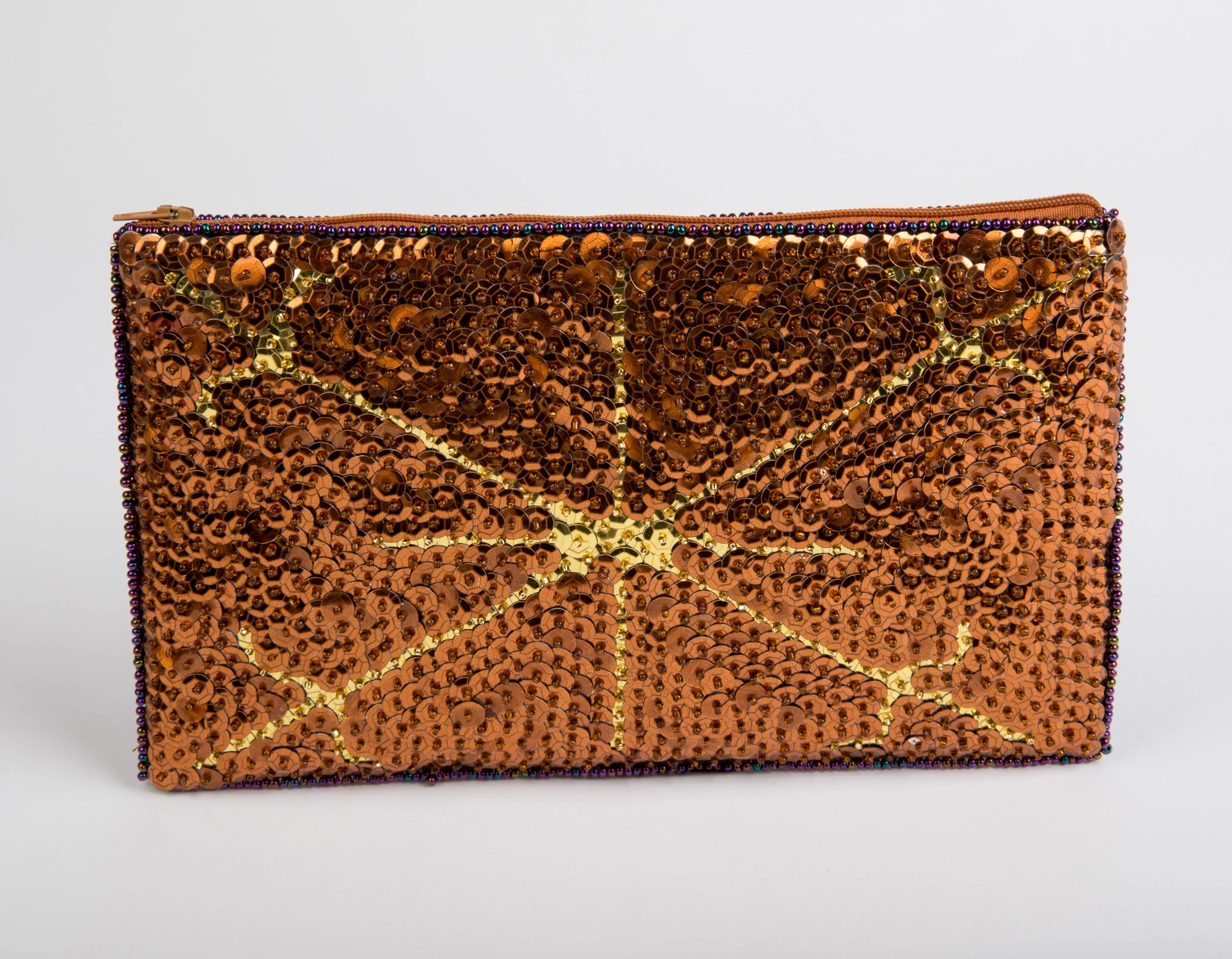 Ayizan Haitian Beaded Clutch - Copper, Gold