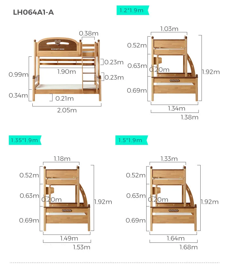 Biscuit Bear Bunk Bed With Foam Mattress for Children