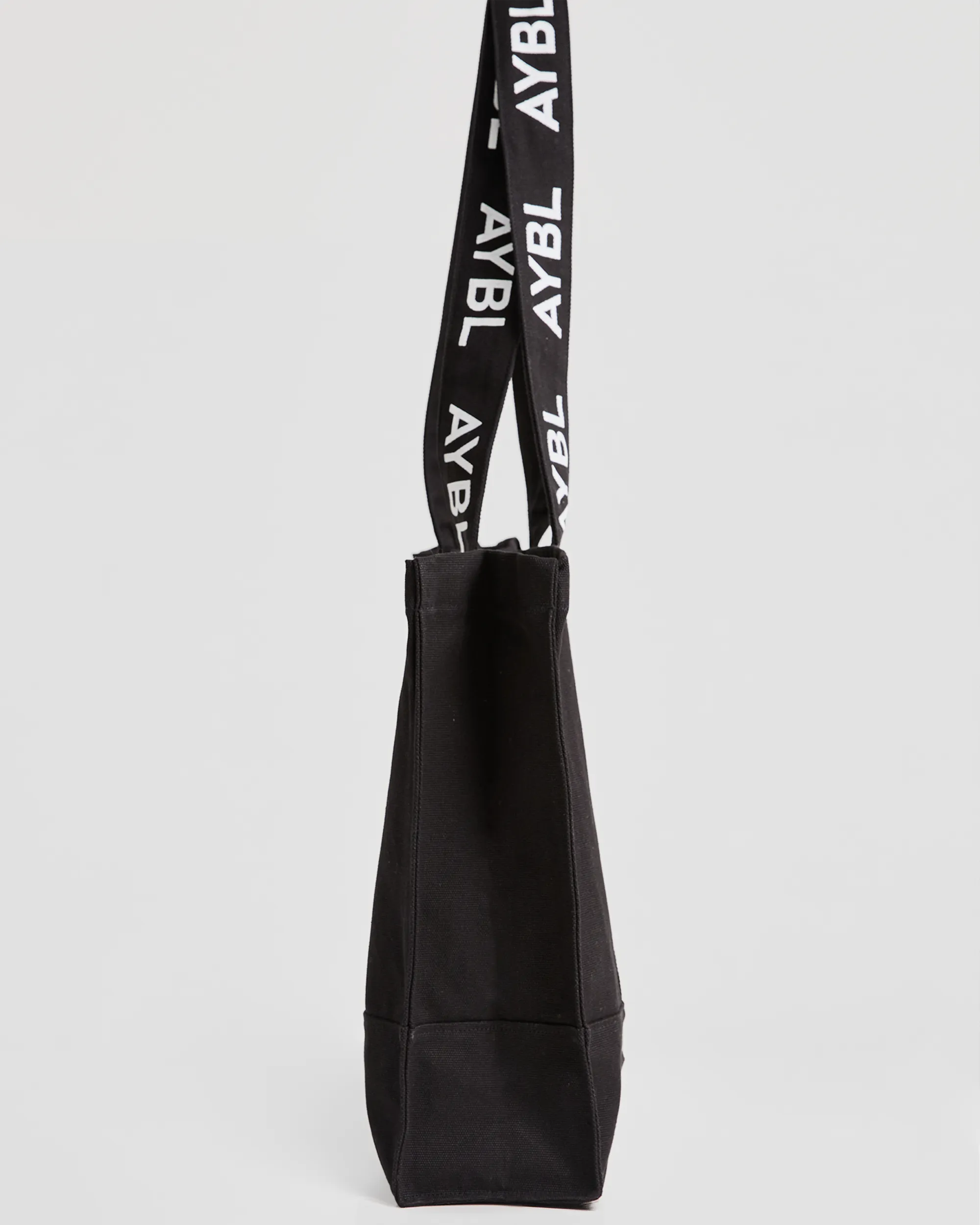 Branded Strap Tote Bag - Black