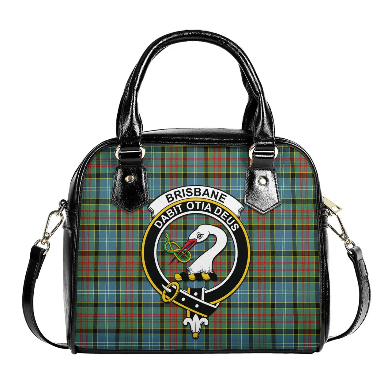 Brisbane Tartan Shoulder Handbags with Family Crest