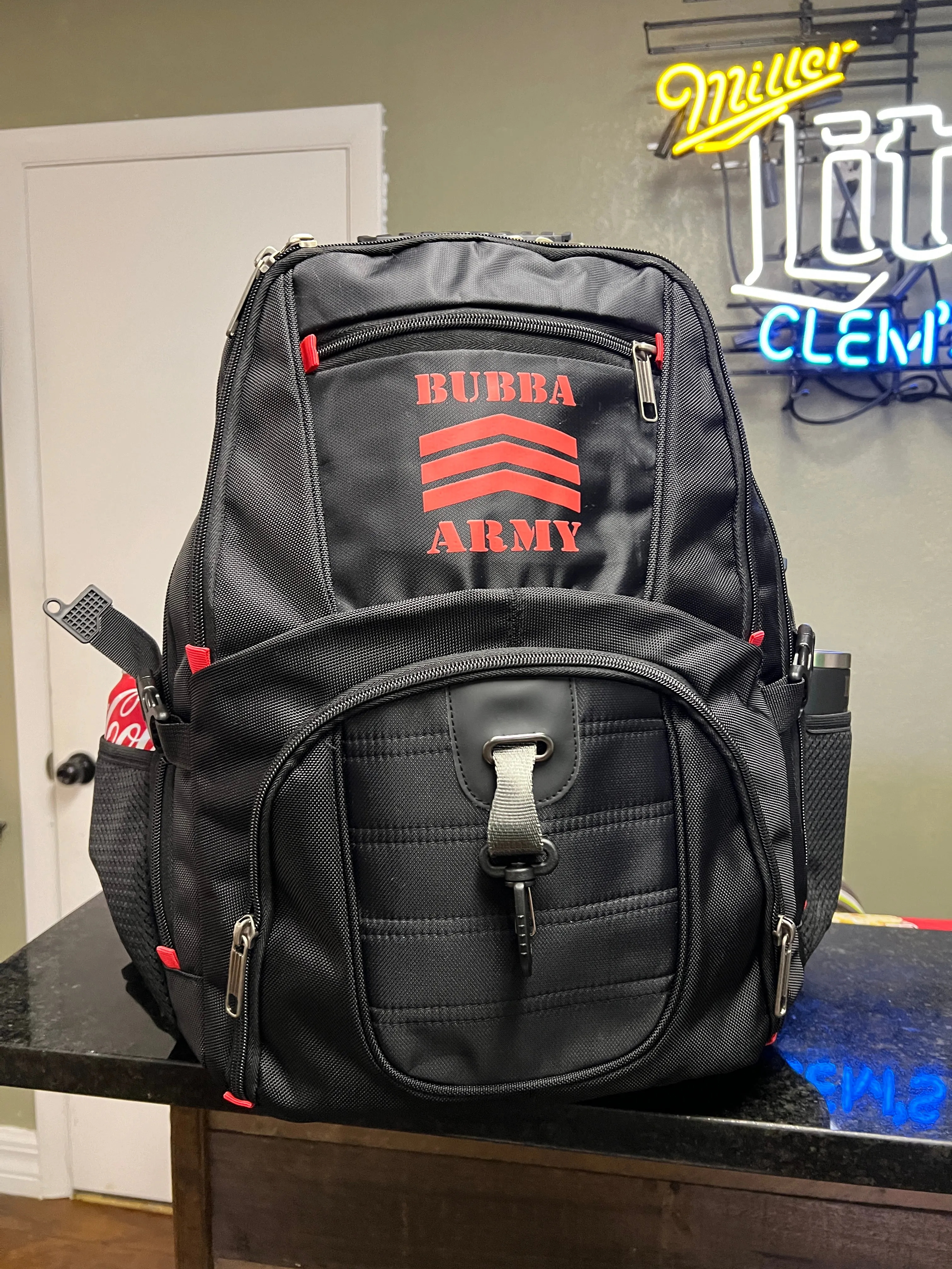 Bubba Army® Backpack Large 17” laptop capacity, USB charger, Heavy Duty travel TSA friendly