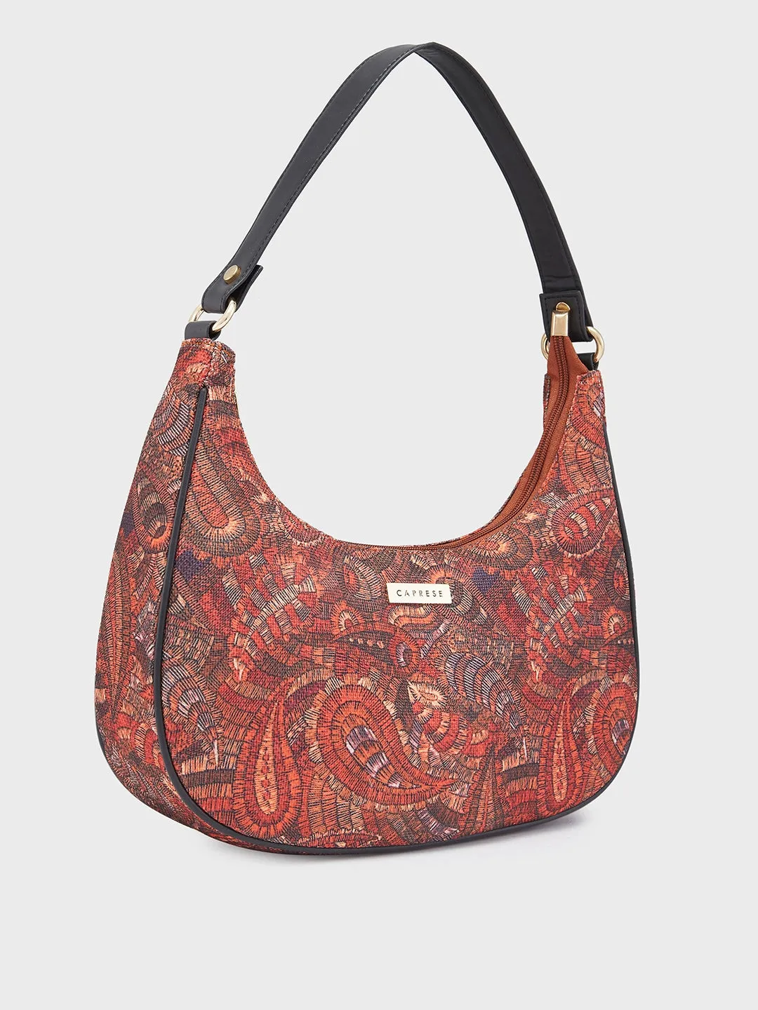 Caprese Kaya Hobo Medium Printed Womens Handbag Red