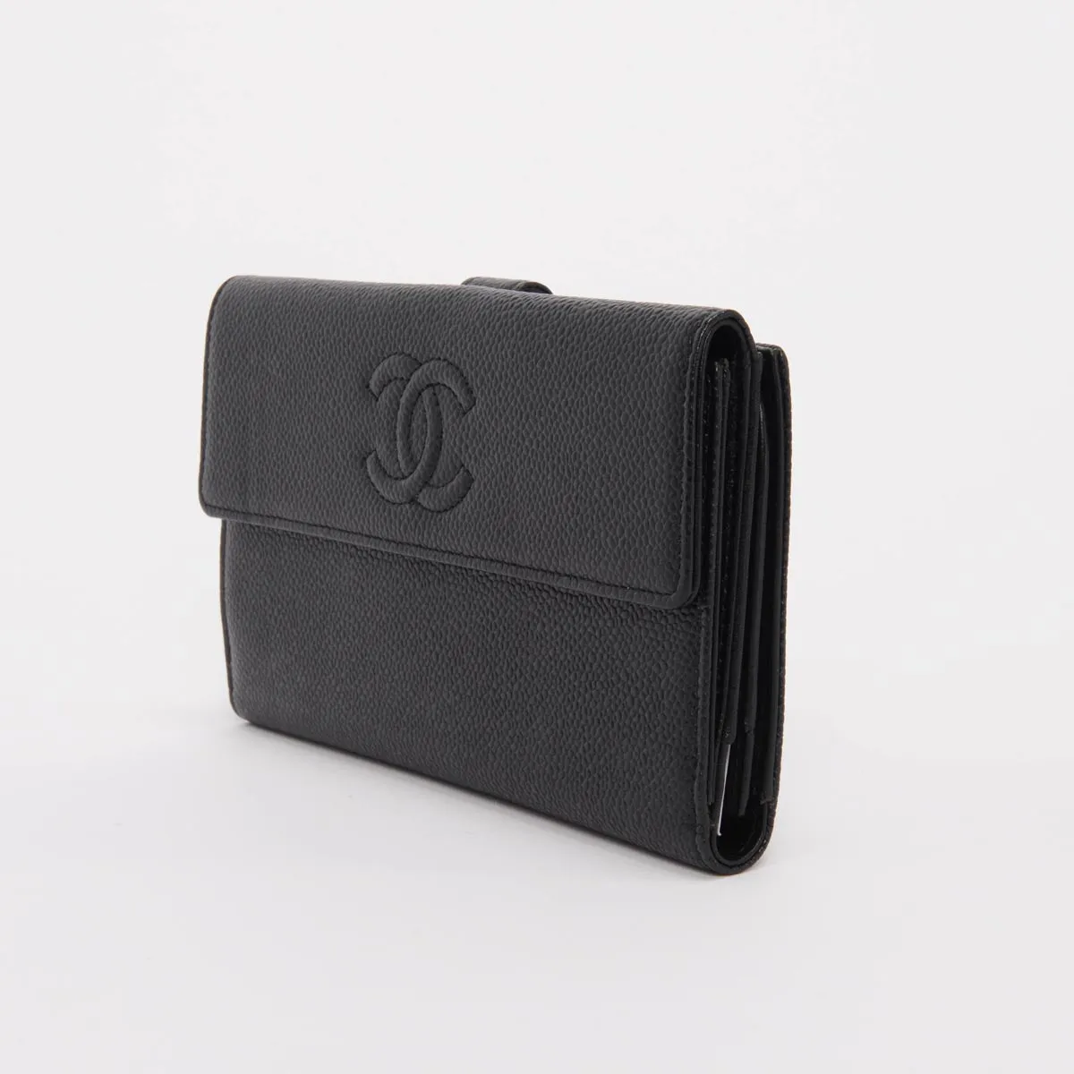 Chanel Black Caviar Leather Timeless CC Wallet