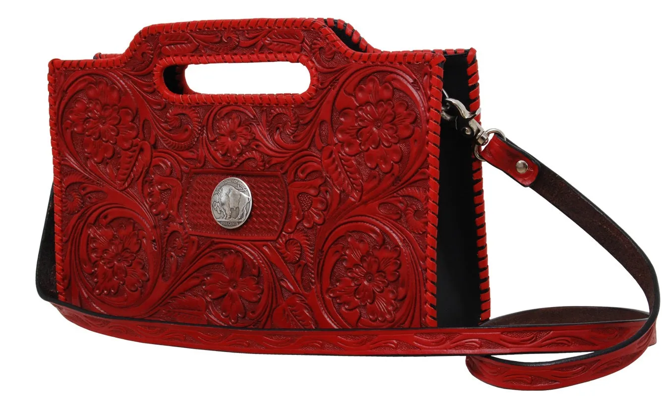 Chic Floral Carving Crossbody Clutch