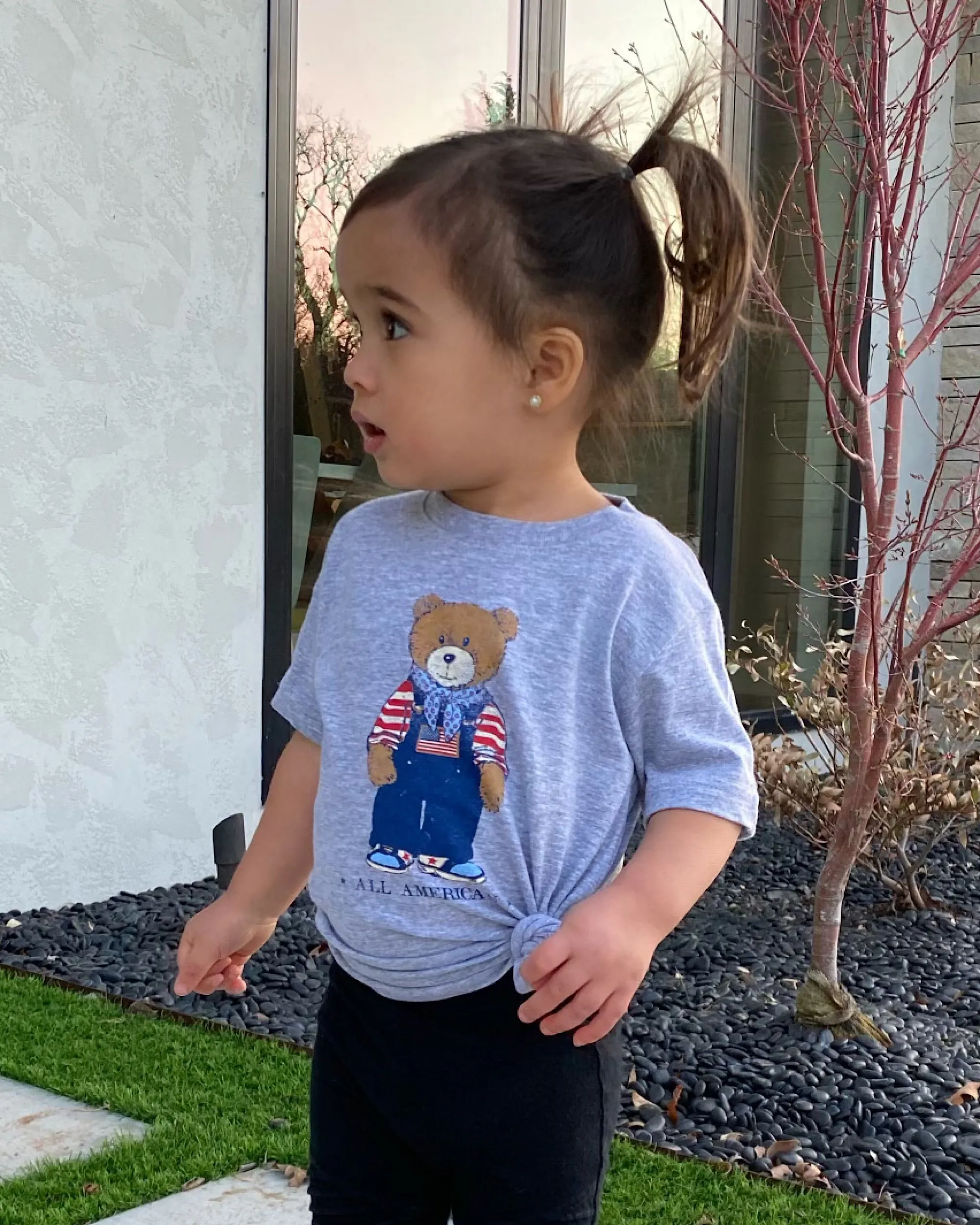 Children's All American Bear Gray Tee