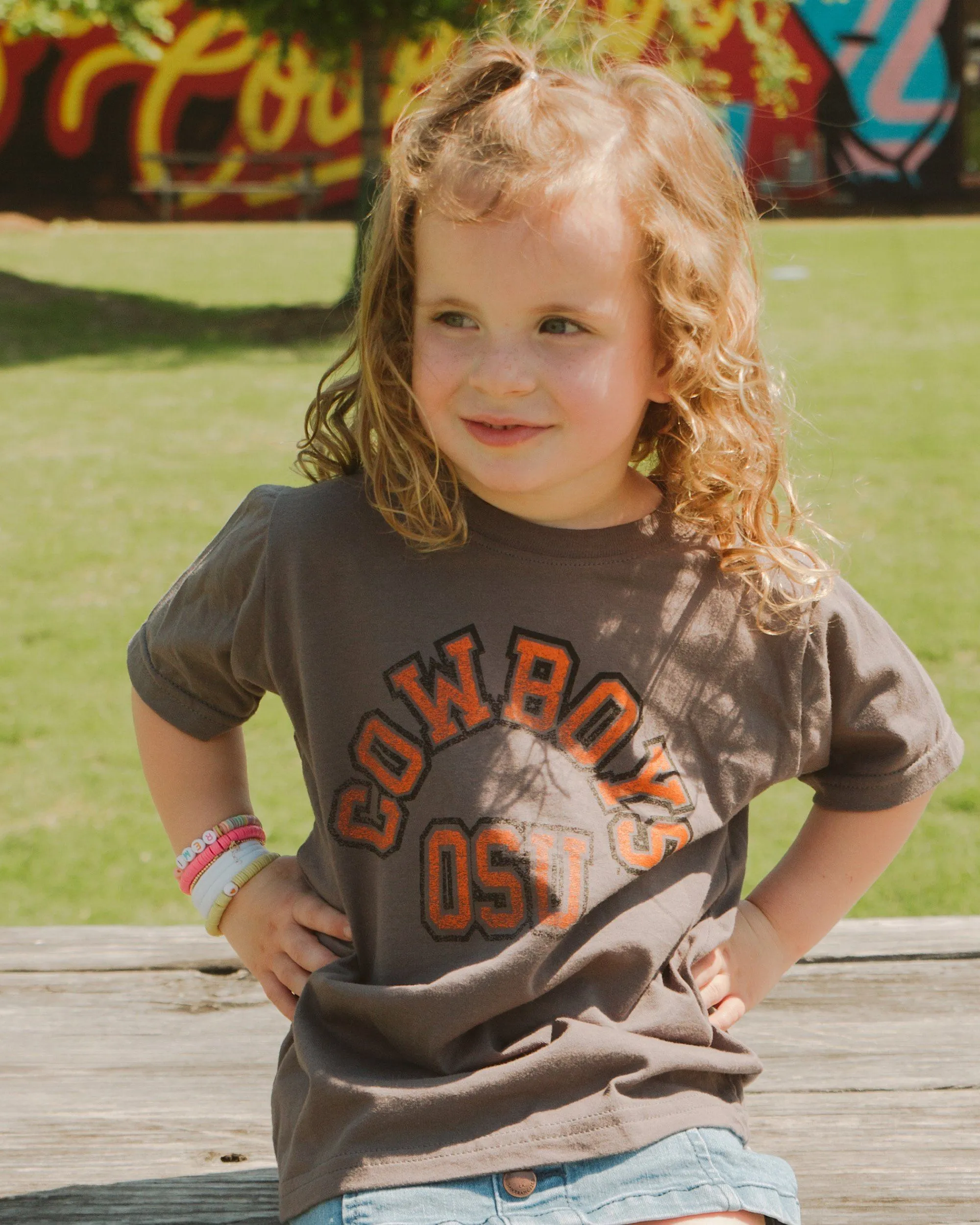 Children's OSU Mega Arch Charcoal Tee