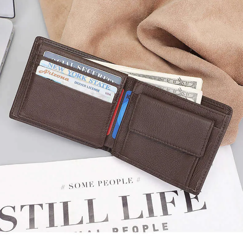 Classic Brown Men's Leather Wallet NZ with Card Slots