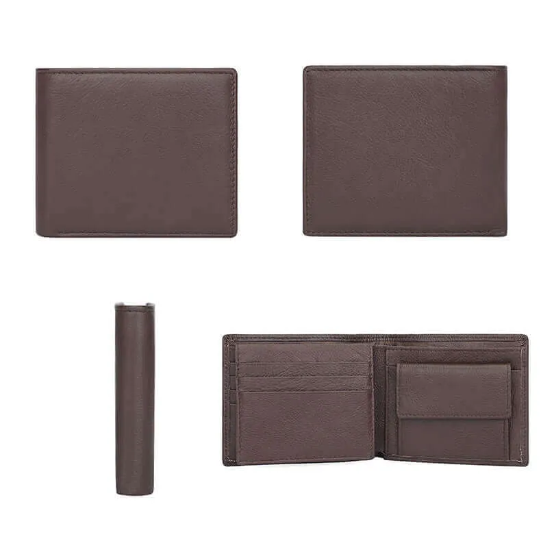 Classic Brown Men's Leather Wallet NZ with Card Slots