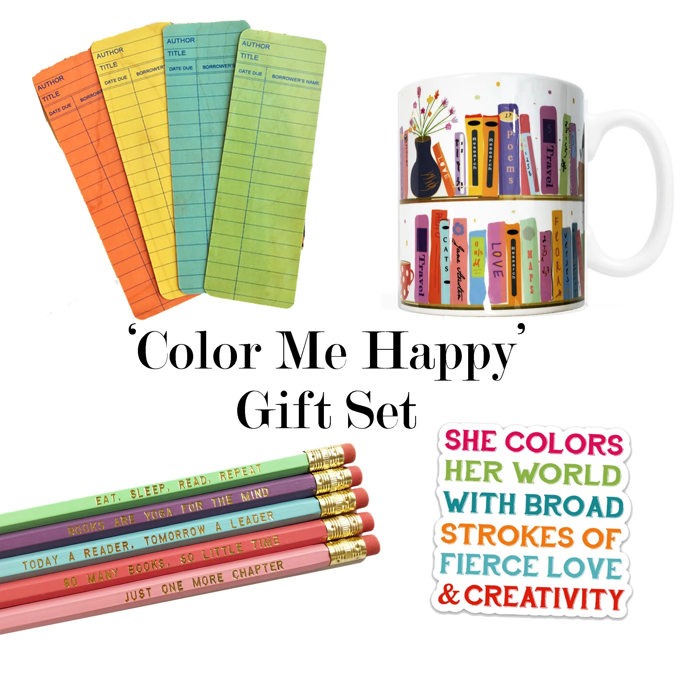 Color Me Happy Boxed Gift Set for Book Lovers