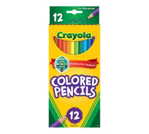 Crayola Colored Pencil Set, Assorted Colors, 12 Count (Crayola)