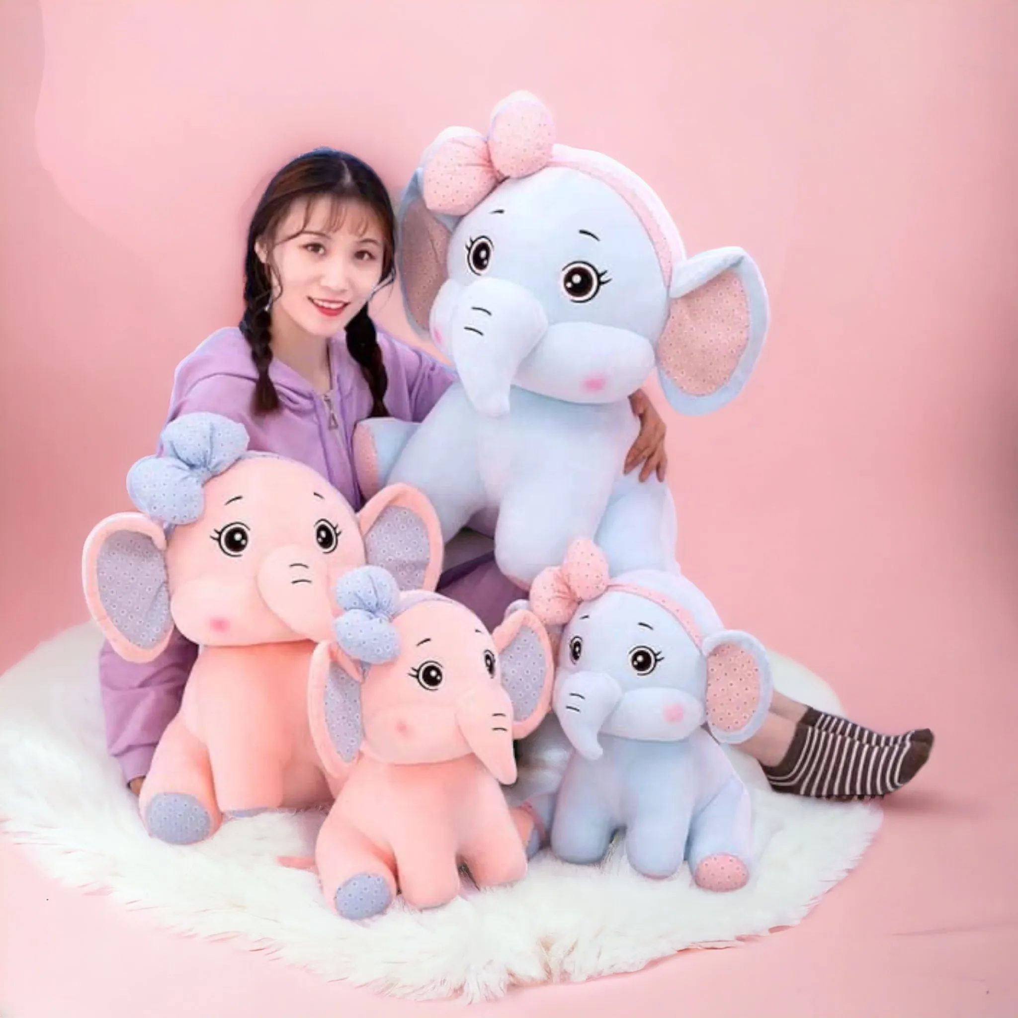 Cute Elephant with Bow Soft Toy