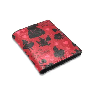 Disney Alice In Wonderland Queen Of Hearts Off With Their Heads Men's Leather Wallet