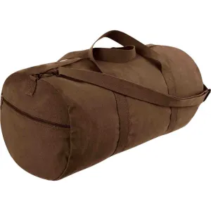 Earth Brown Heavyweight Cotton Canvas Duffle Bag Sports Gym Shoulder & Carry Bag 24"x12"x12"