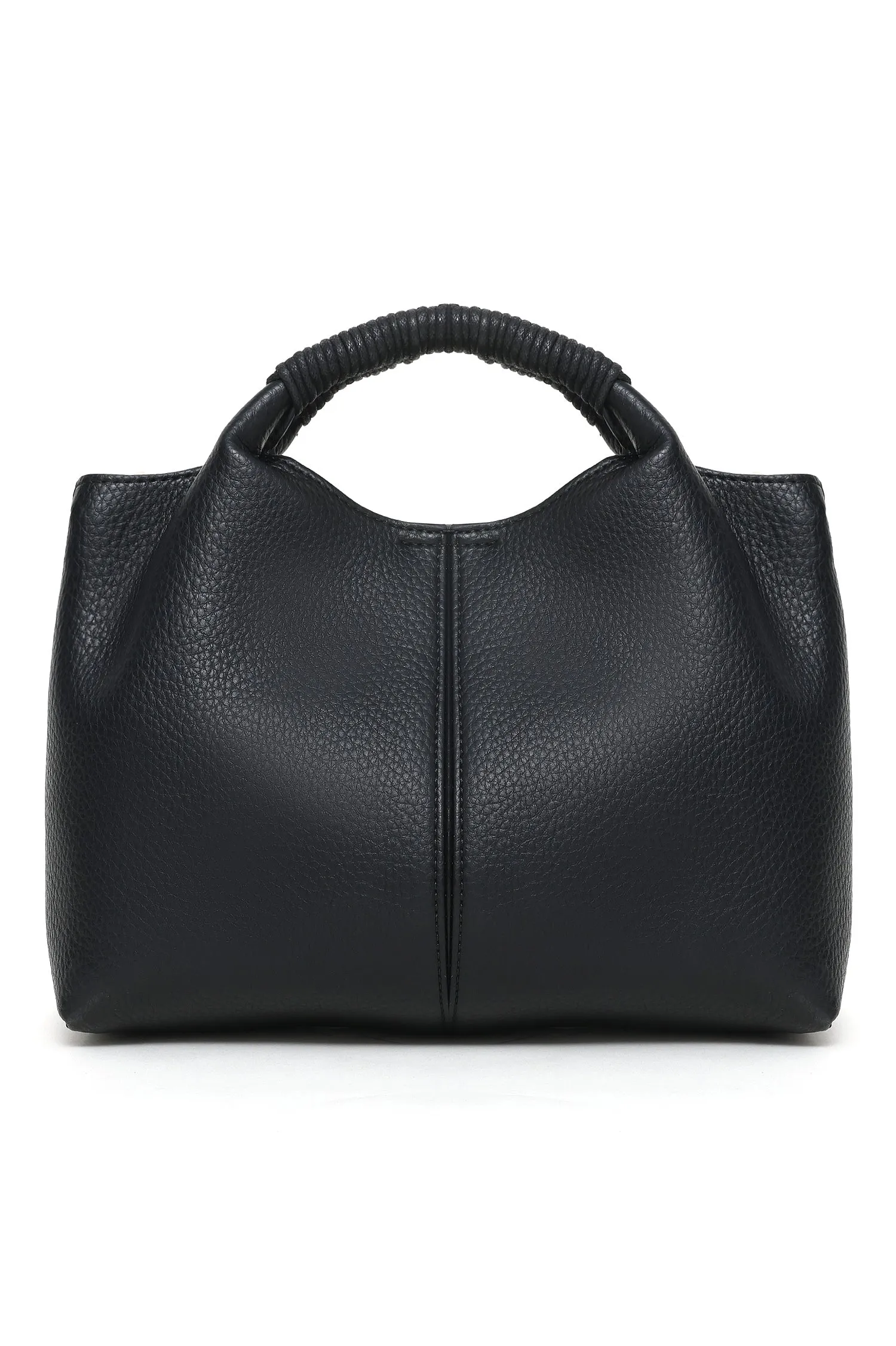 FAUX LEATHER BAG-BLACK