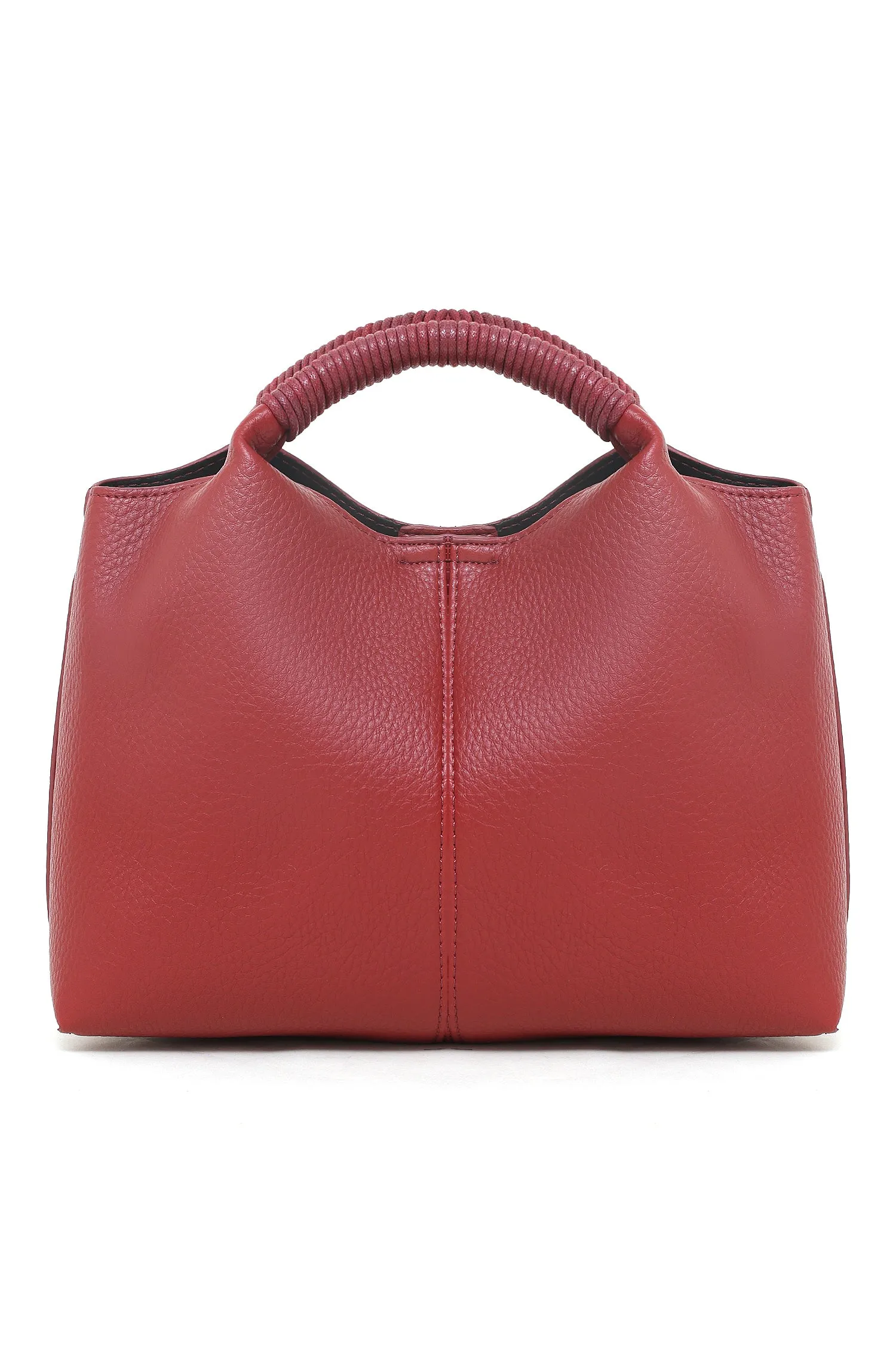 FAUX LEATHER BAG-MAROON