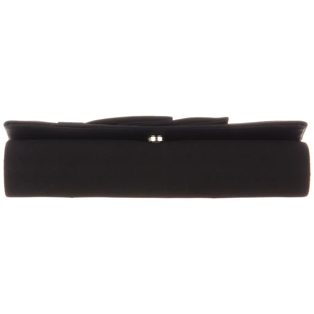 Gemma Satin Bow Clutch in Black