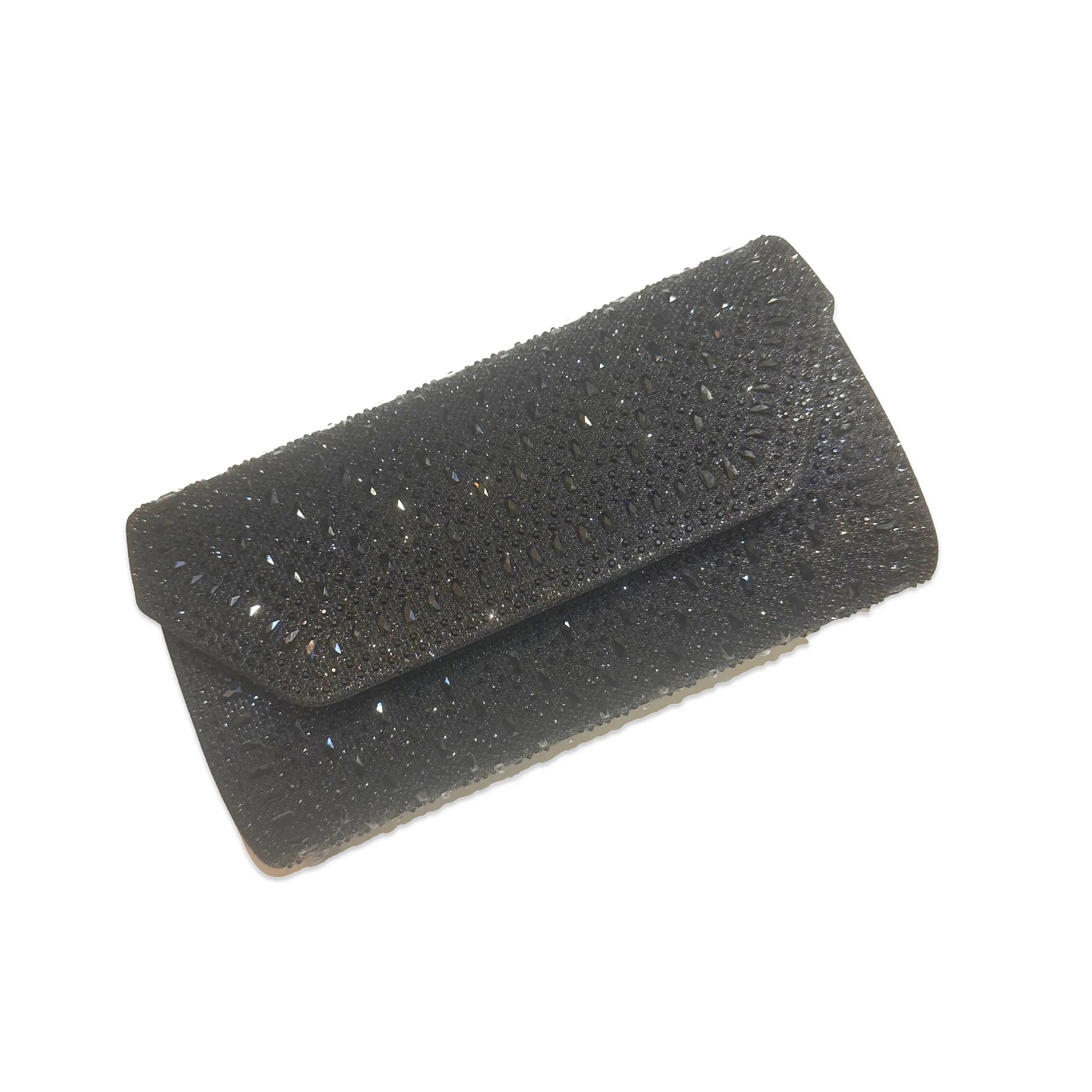 Glitter Fabric Snap Clutch