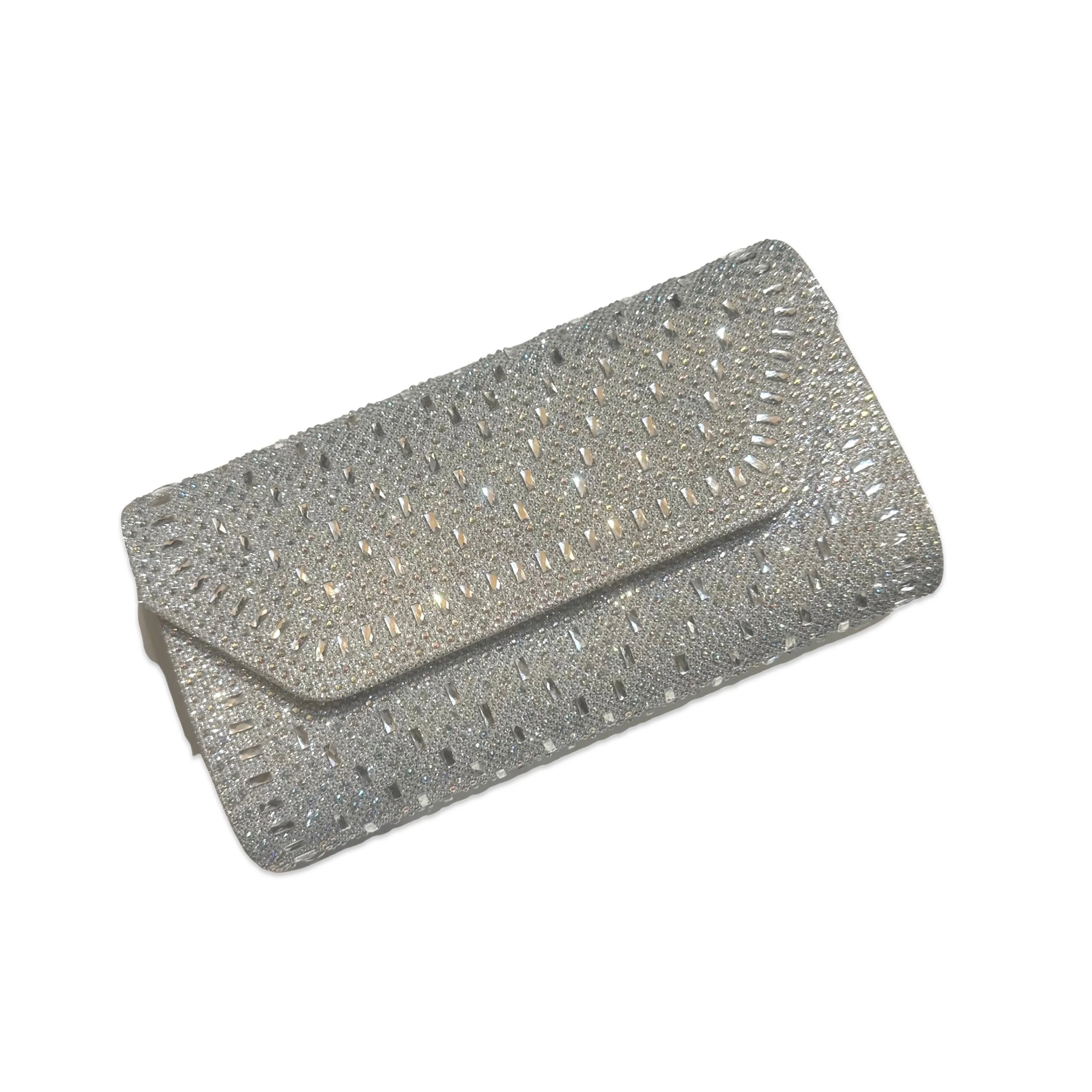 Glitter Fabric Snap Clutch