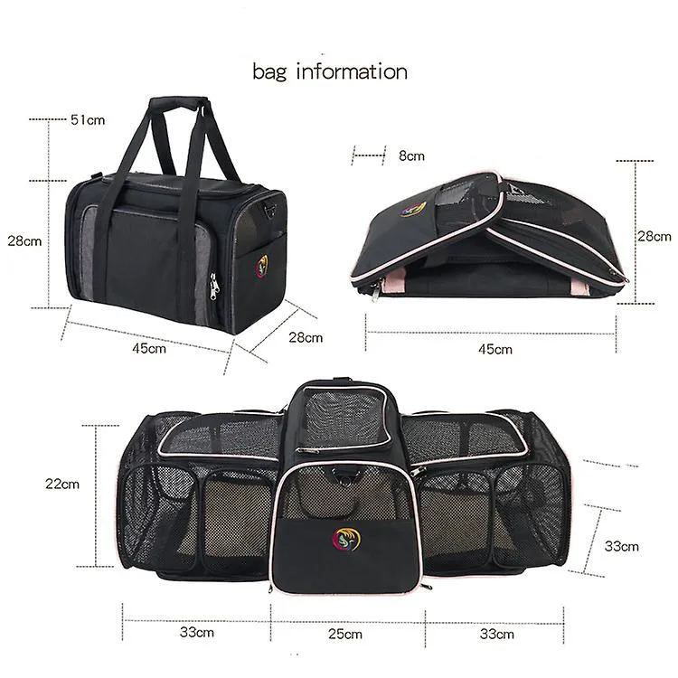 Grey New Dual Expandabale And Portable Cat Bag Breathable Pet Carrier Bag Outdoor Travel Backpack For Cat And Dog Transparent Space Fa1305