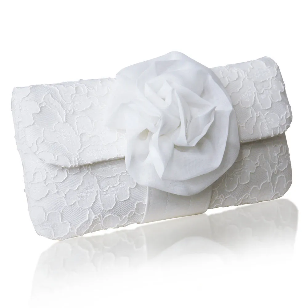 Ivory lace wedding bridal clutch handbag EVA