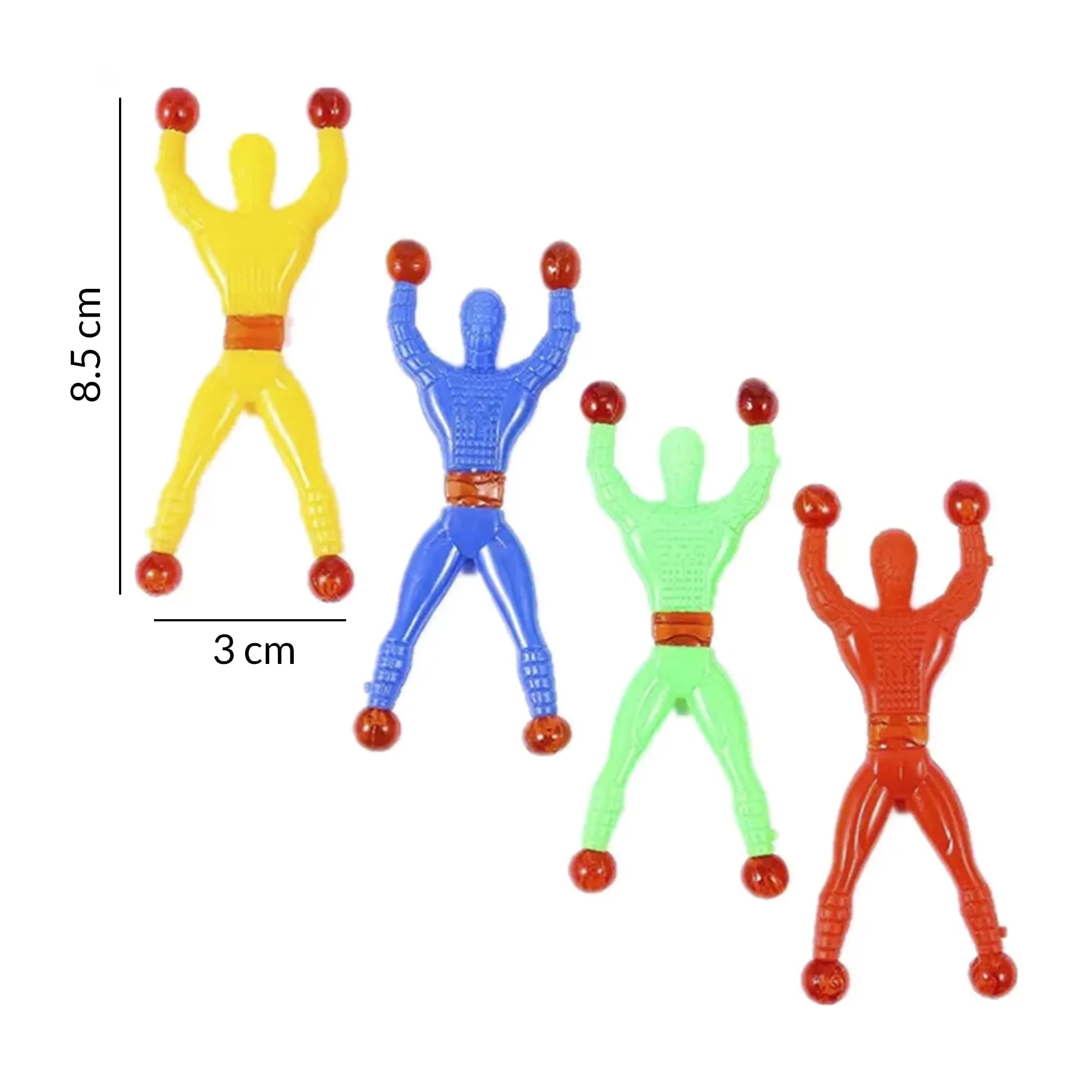 Kidology Wall Climbing Man Sticky Wall Climber Toy Rolling Man for Kids Stretchy Sticky Novelty Toy for Children Toys Gift for Kids chipko Sticky Wall Climbing Toys (Pack of 12)