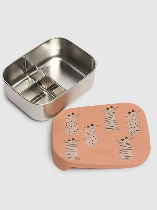 Liewood   Cat print stainless steel lunchbox 