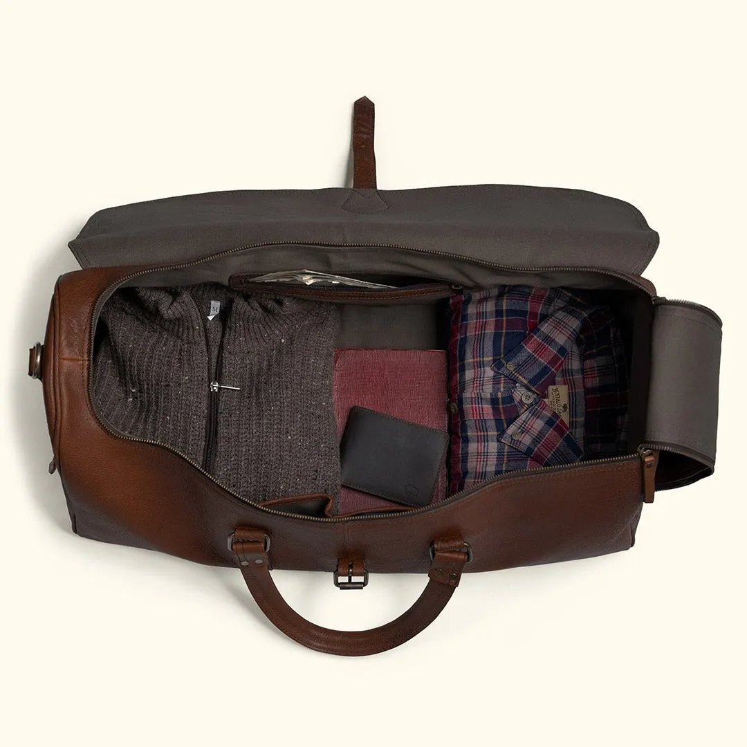 Limited Edition Roosevelt Leather Duffle Bag | Buffalo Grain