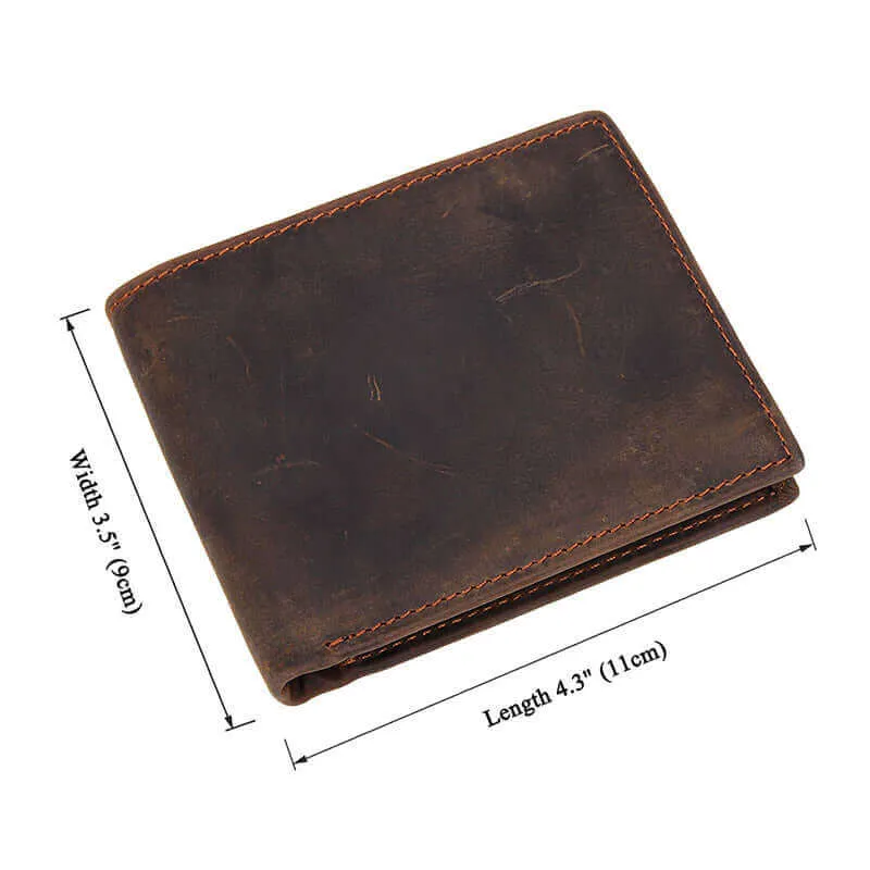 Men's Classic Bifold Horizontal Leather Wallet NZ