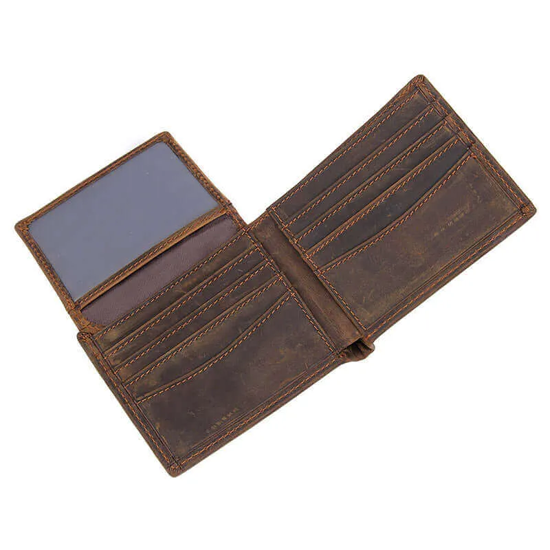 Men's Classic Bifold Horizontal Leather Wallet NZ