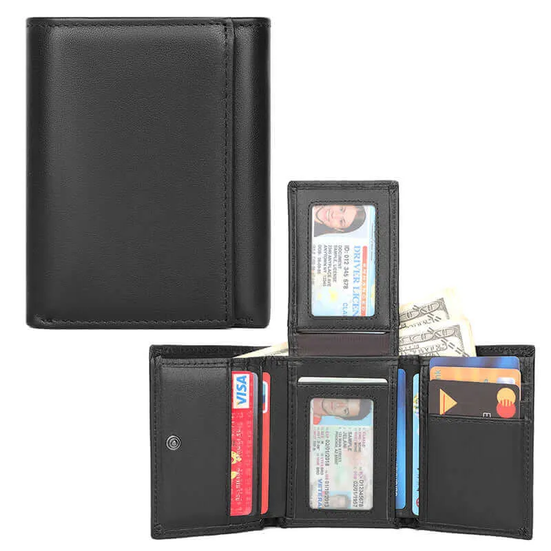 Men's Leather Wallets NZ – Genuine RFID Tri-Fold Wallet