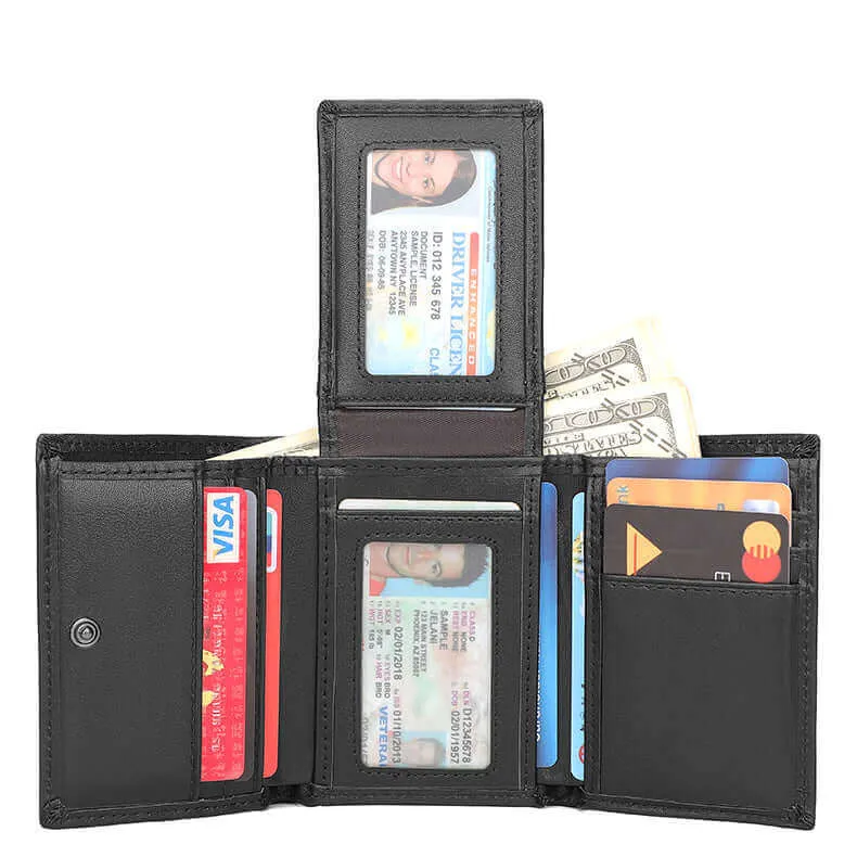 Men's Leather Wallets NZ – Genuine RFID Tri-Fold Wallet