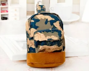 Multifuntional Mini Backpack Coin Purse - Green Camo