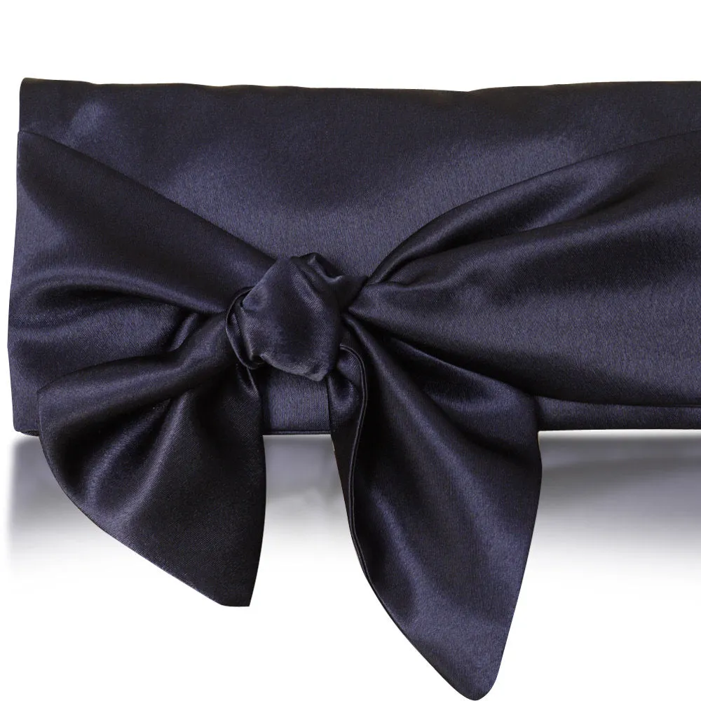 Navy satin clutch handbag HOPE