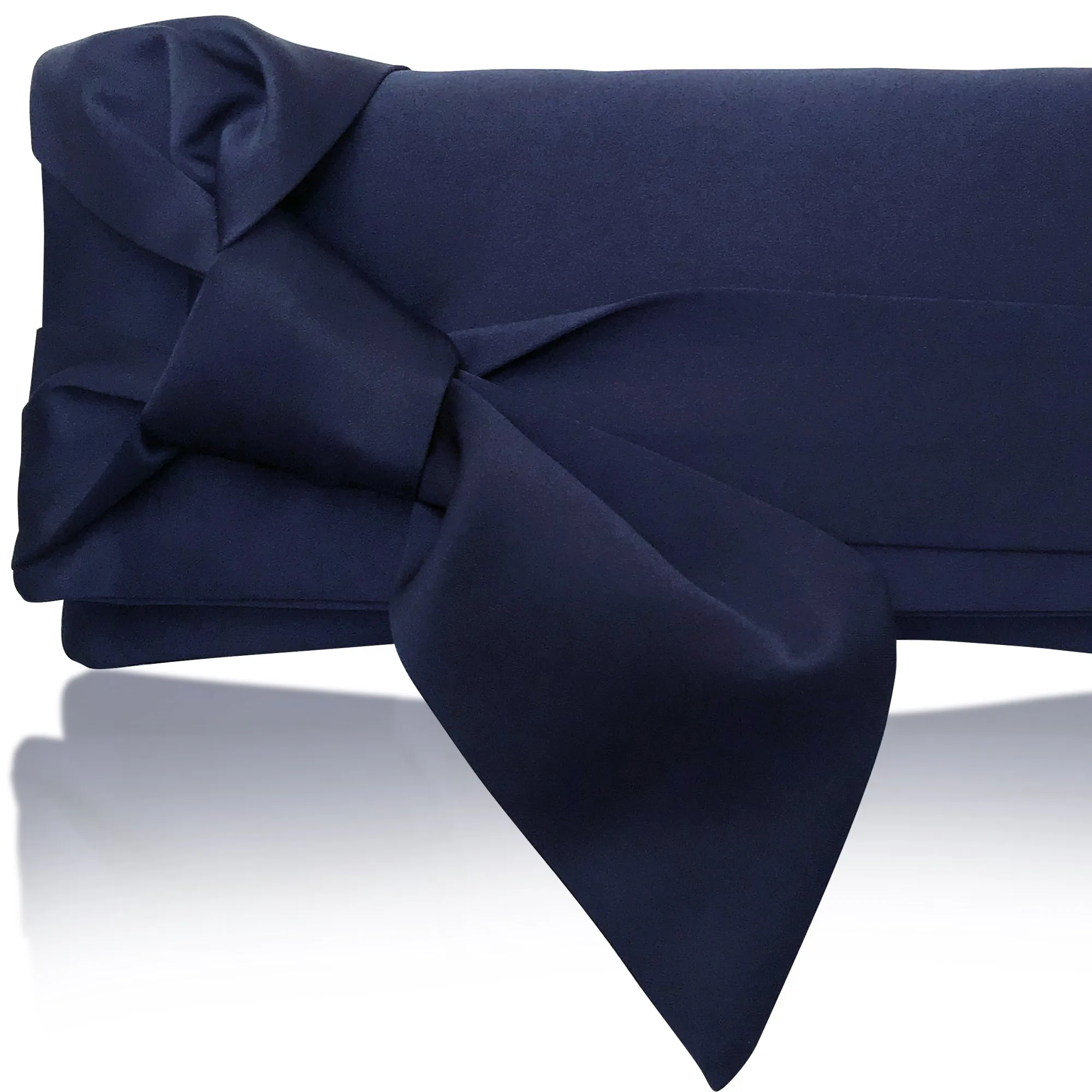 Navy satin clutch handbag PIPER