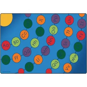 Radiating Alphabet Seating Circles Rug