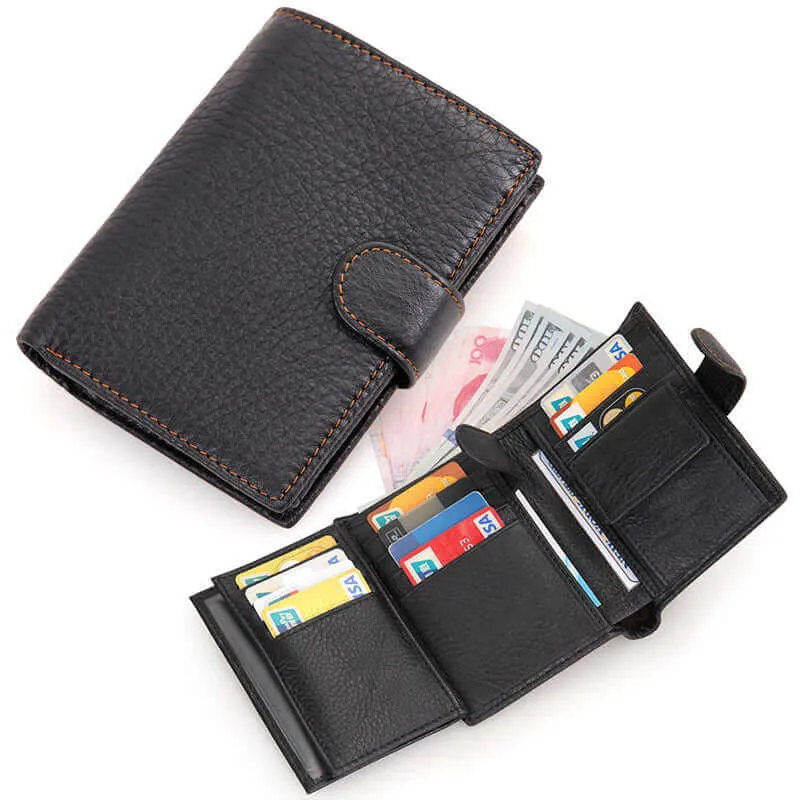 RFID Tri-fold Leather Wallet for Men