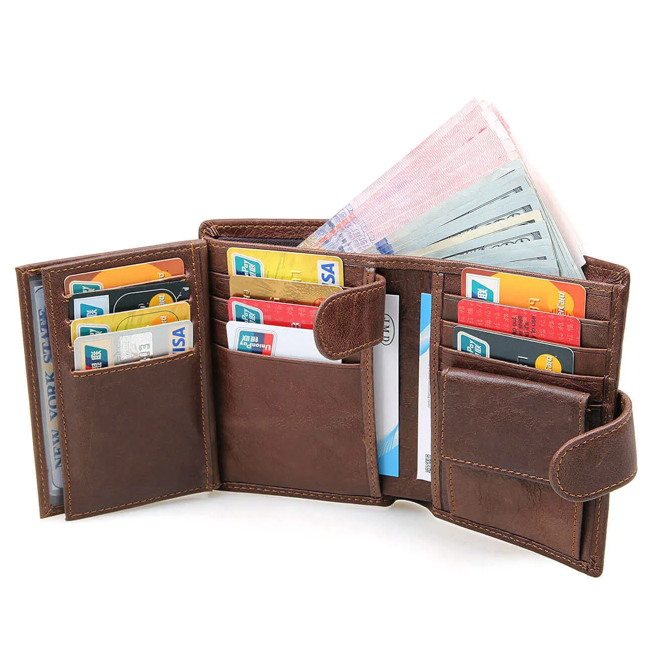 RFID Tri-fold Leather Wallet for Men