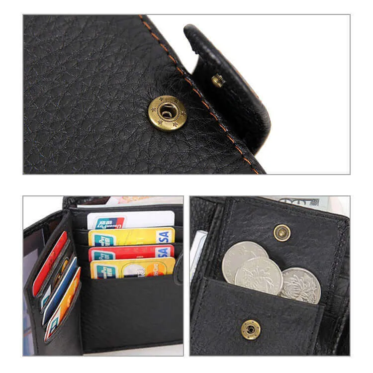 RFID Tri-fold Leather Wallet for Men