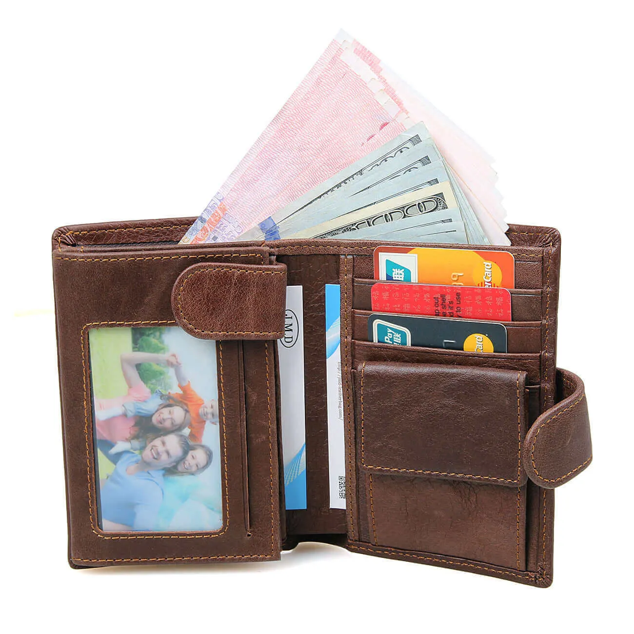 RFID Tri-fold Leather Wallet for Men