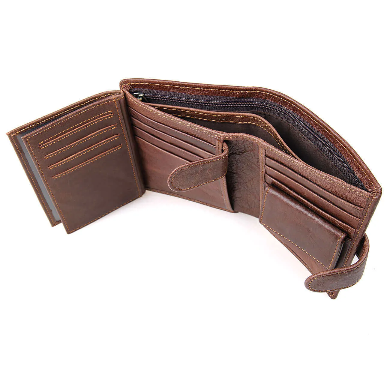 RFID Tri-fold Leather Wallet for Men