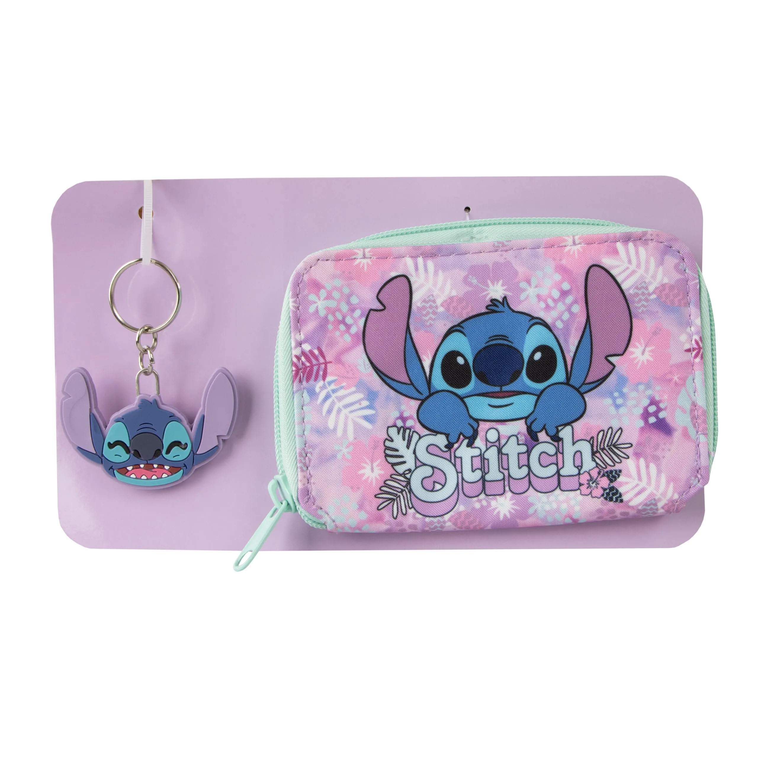 Stitch Floral Backpack, Purse and Keyring Set