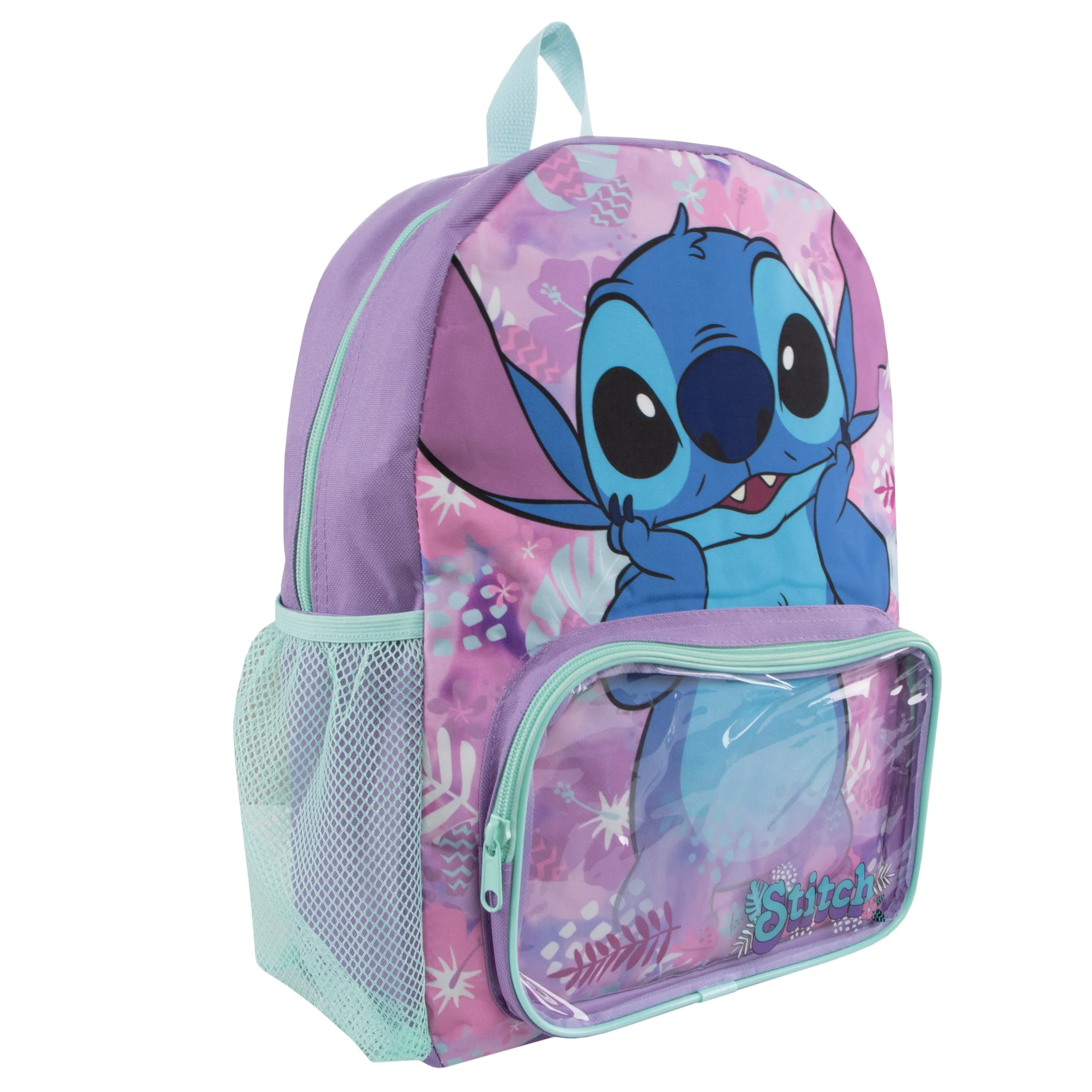 Stitch Floral Backpack, Purse and Keyring Set