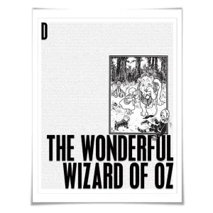 The Wonderful Wizard of Oz. L. Frank Baum. Literary Art Print. 4 Sizes. Literature Poster. Book Art