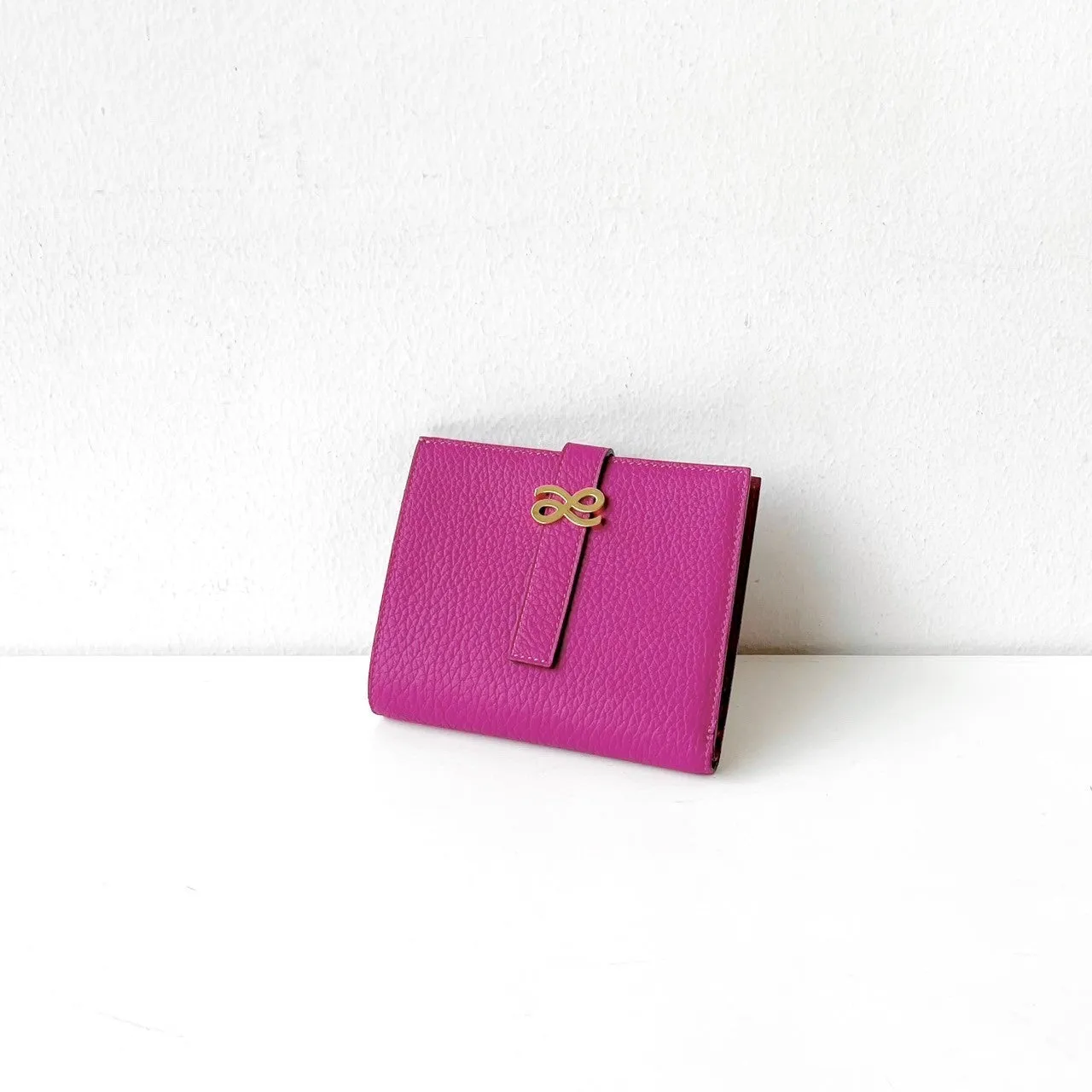 TIMELESS WALLET TOGO SHORT FUCHSIA