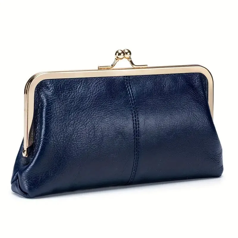 Vintage Chic Leather Clutch Lady Purse