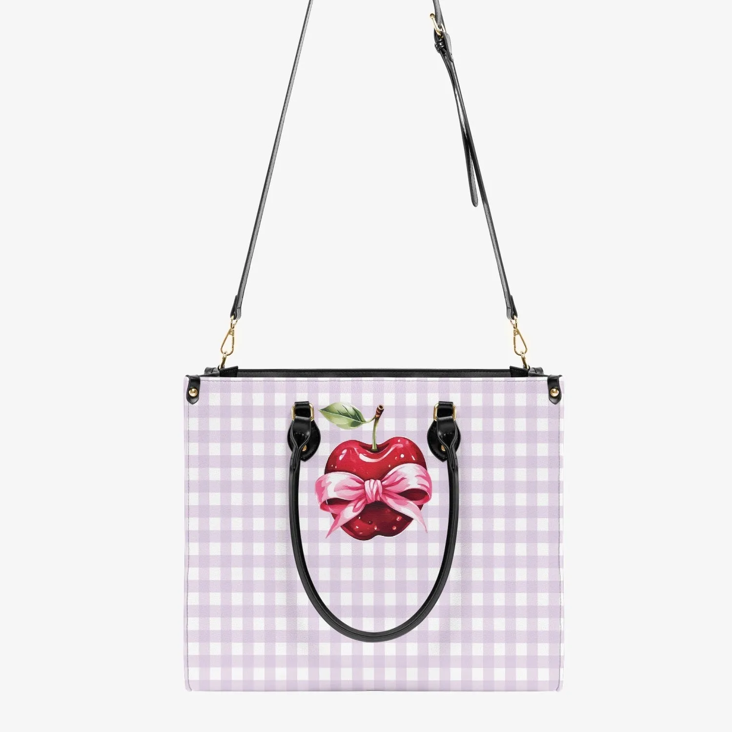 Women's Tote Bag - Rockabilly - Apple Plaid Lilac