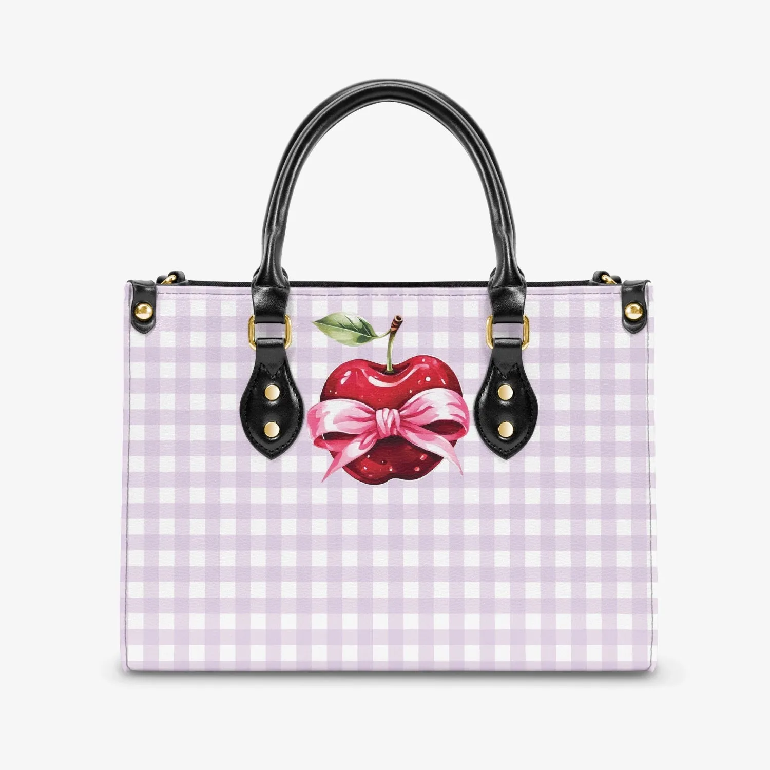 Women's Tote Bag - Rockabilly - Apple Plaid Lilac